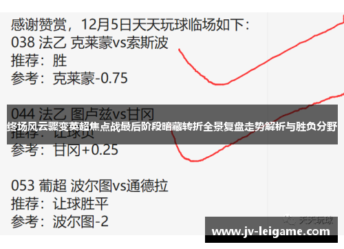 终场风云骤变英超焦点战最后阶段暗藏转折全景复盘走势解析与胜负分野 终场风云骤变英超焦点战最后阶段暗藏转折全景复盘走势解析与胜负分野